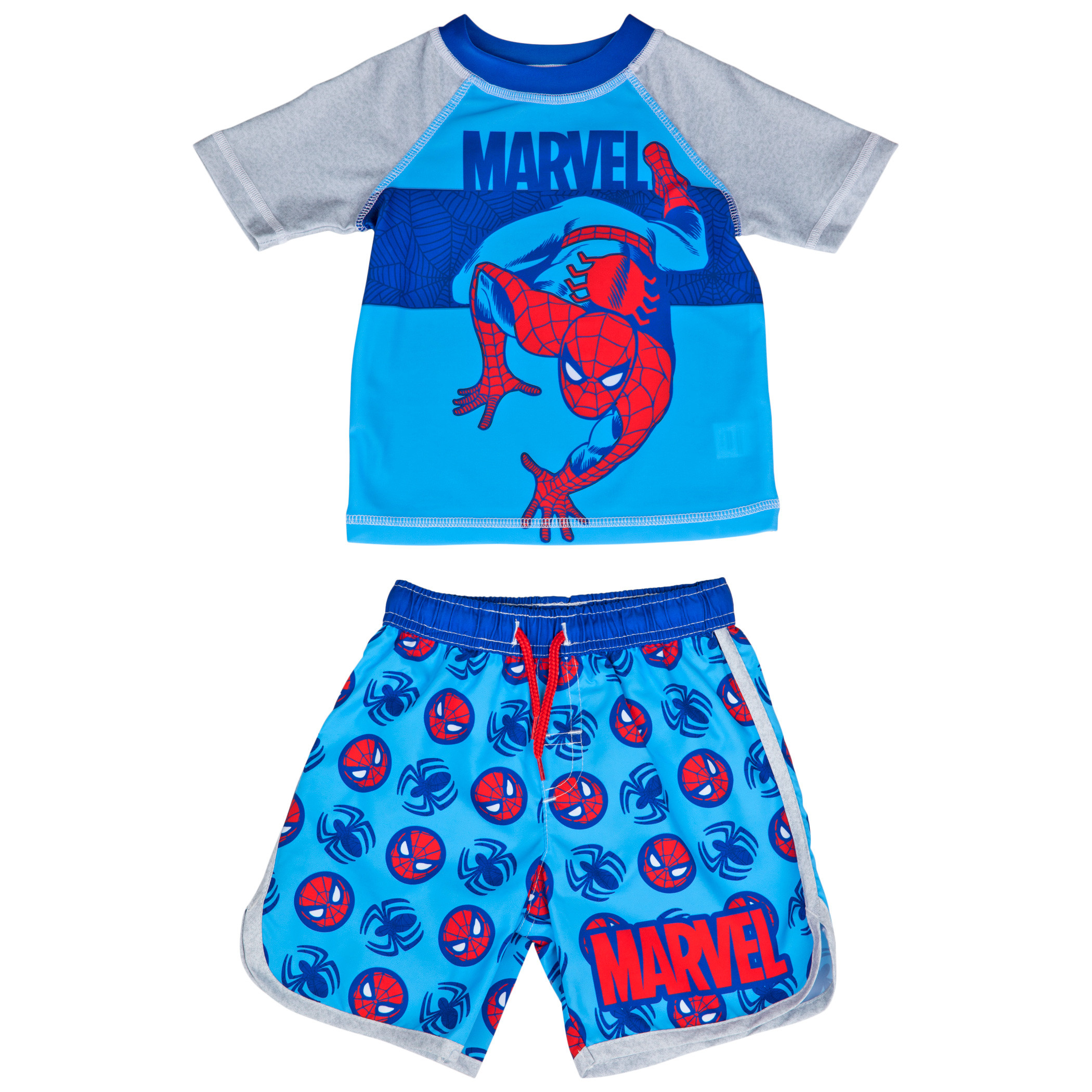 Spider-Man Character And Symbols Toddler Swimshorts & Rashguard Set